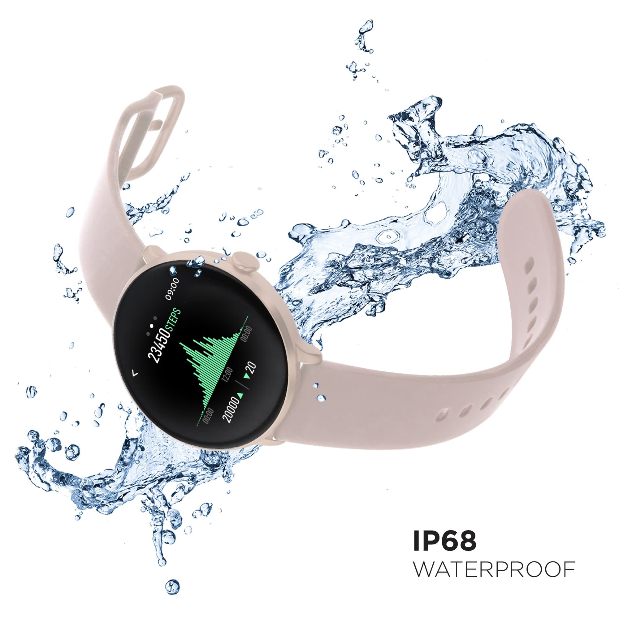 FITPRO Wearables Tech Watch FitTouch Sport Smartwatch: Blush Case with Blush Strap V.2020