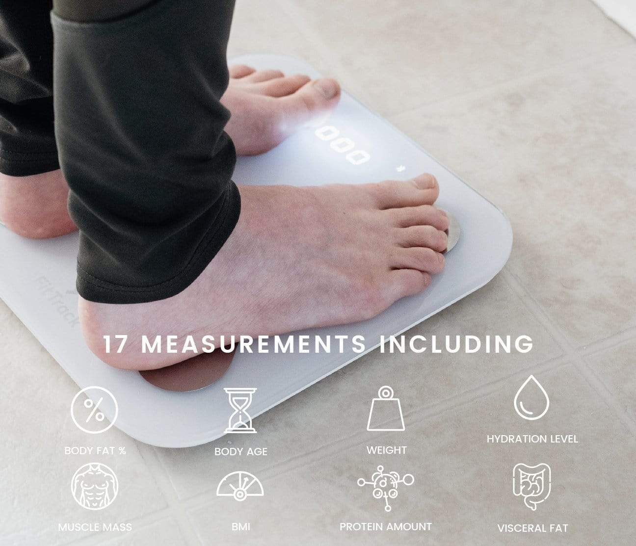 fittrack White FitPro Track Scale- Smart Body BMI Scale